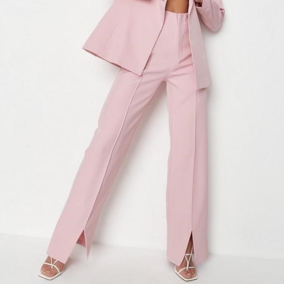 Missguided Pants - Pink Split Hem Pants